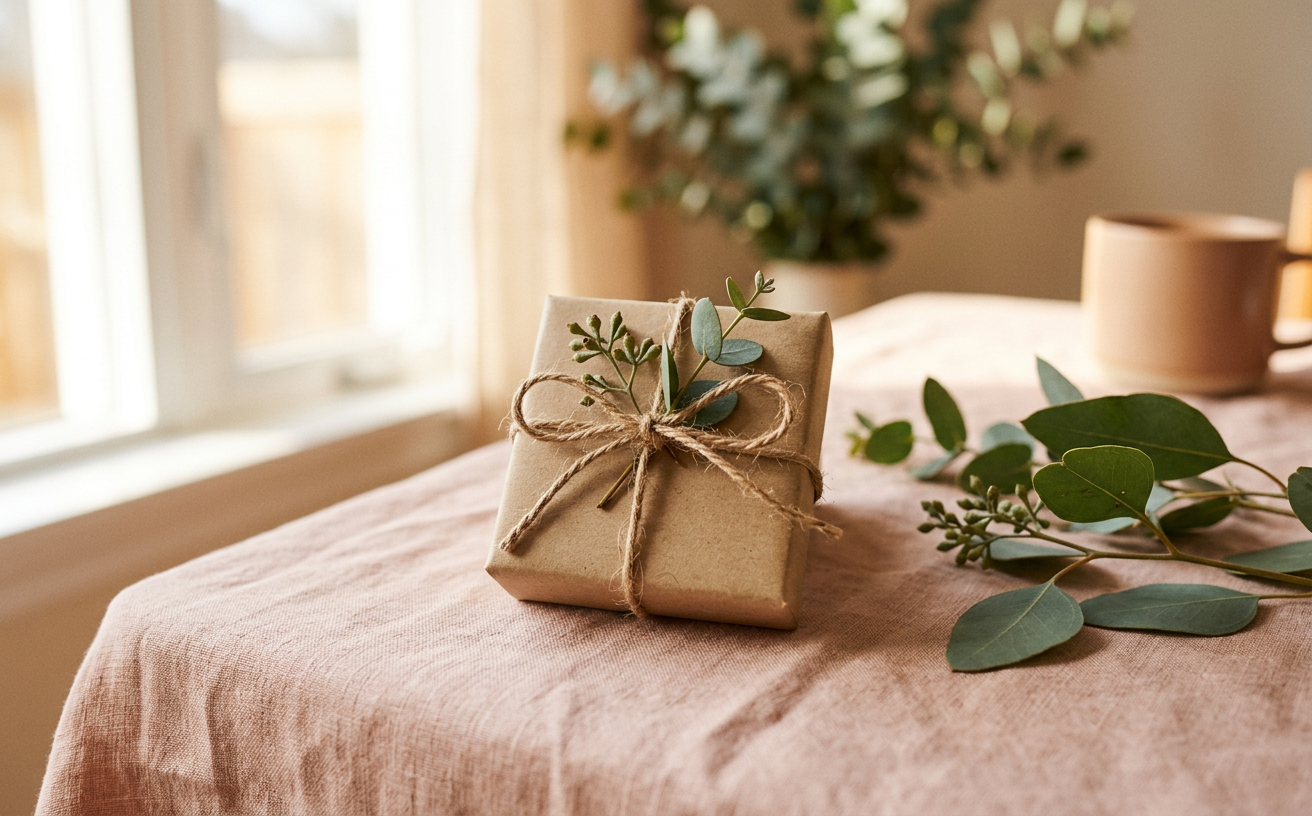 Smyckespresent i kraftpapper